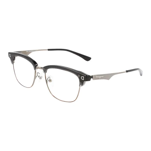 FERRAGAMO Титановый сплав Оправа «брови» Оправы для очков Унисекс Черный