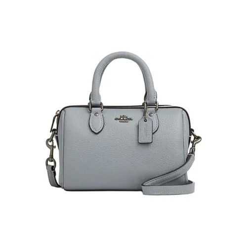 COACH Rowan Коровья кожа Сумка через плечо Сумка Мини Женская Серо-голубая