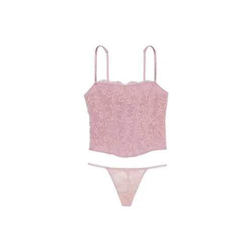 Victoria's Secret Very Sexy TWINKLE Ремень Кружево CORSET Комплект CR Пижамный комплект Женские Розовая роза