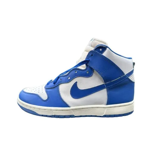 Nike Dunk High Slip-Resistant Abrasion-Resistant High Top Skateboard Shoes Men's White Blue