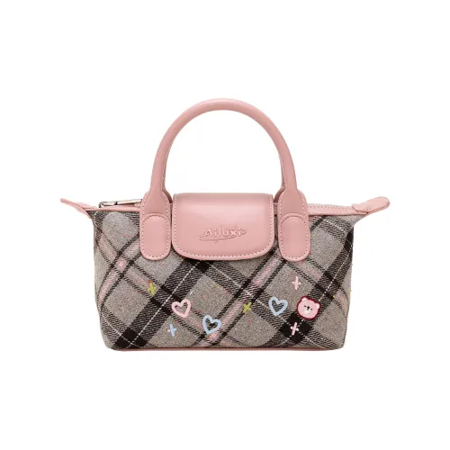 AILUXI Ткань Синтетическая кожа Сумка-пельмень Через плечо Обычная Женская Серый Пыльно-розовый