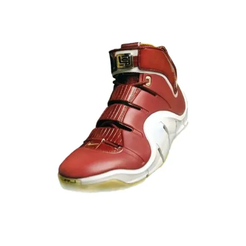 Nike Lebron 4 Slip-resistant Abrasion-resistant High Top Винтажные баскетбольные кроссовки Унисекс Красный Белый