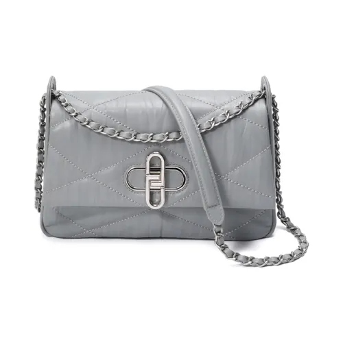 DILAKS Сумка через плечо из коровьей кожи среднего размера женская серо-синяя