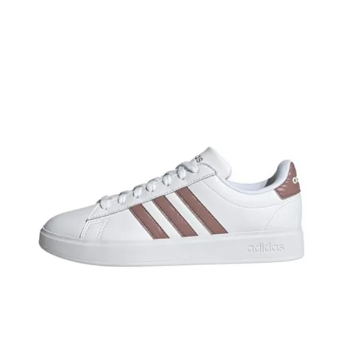 Adidas GRAND COURT 2,0 Противоскользящие Устойчивые к истиранию Низкие Кроссовки для скейтбординга Женские Белые Коричневые