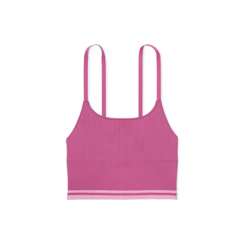 Victoria's Secret Розовый Бесшовный Longline Спортивный Бюстгальтер Midnight Pink Фиолетовый Бюстгальтер Женский Midnight Fuchsia
