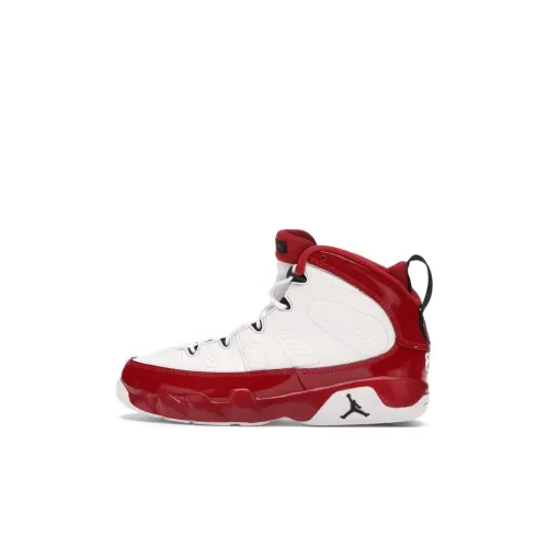 Jordan Air Джордан 9 Устойчивые к истиранию Высокие Детские Баскетбольные Кроссовки Белый Красный Детский