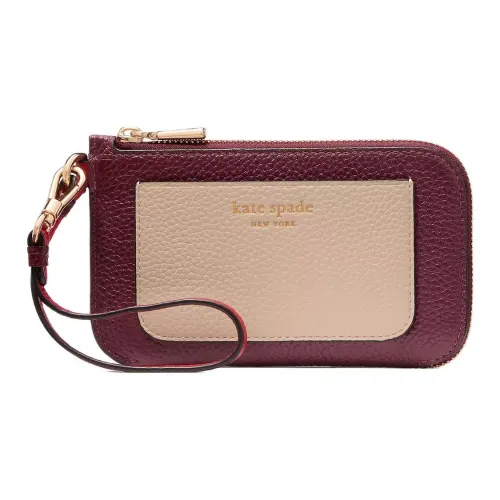 Kate Spade Coin Holder из кожи кошелек для монет женский вишнево-красный