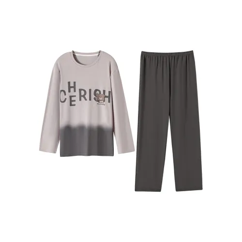 ROUKEER Серый Мужской Пижамный Комплект