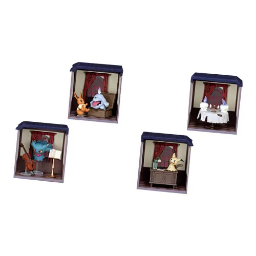 RE MENT Покемон Полночь Apartment 2 Таинственный Haunted House Покемон Оформление Слепые коробки Полный комплект OF 4 шт