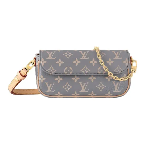 LOUIS VUITTON Ivy Canvas Crossbody Canvas Shoulder Bag Women's Gray LOUIS VUITTON Ivy Холст Через плечо Холст Сумка Плечевая Сумка Женская Серый