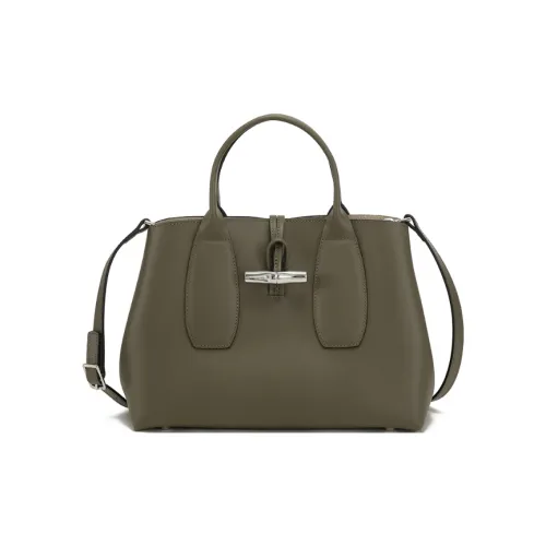 LONGCHAMP Коровья кожа Big Сумка Бамбуковая сумка Сумка через плечо Сумка Женская Хаки зеленый