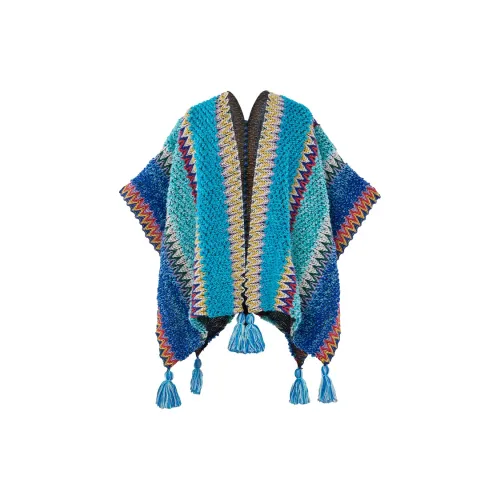 CAMEL Полиэстер Трикотаж Шарфы Женские Клуазон Синий Бирюзовый