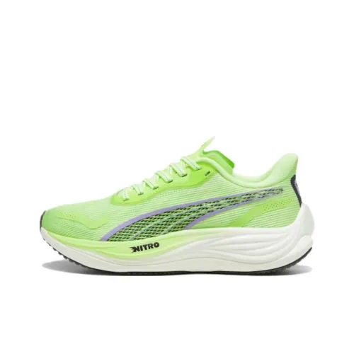 PUMA Velocity Nitro 3 противоскользящие устойчивые к истиранию низкий топ беговые кроссовки женские зеленые