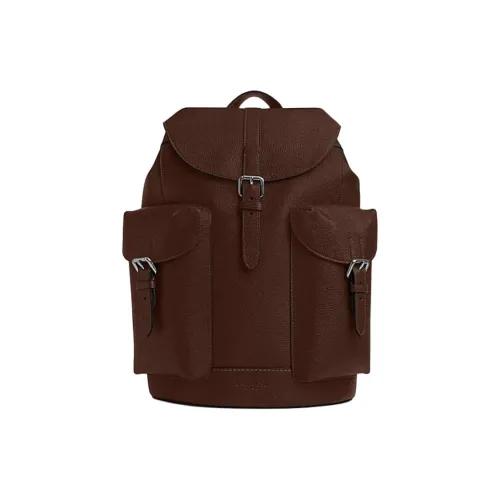 COACH Коровья кожа с тканью большой рюкзак мужской кленовый лист