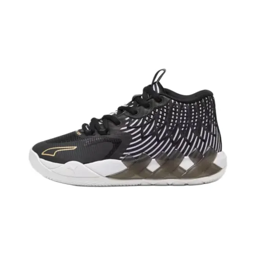 PUMA LAMELO BALL MID Топ Детские Баскетбольные Кроссовки Черные Подростки