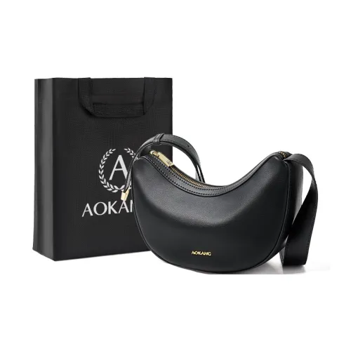 AOKANG Коровья кожа Сумка для повседневного использования Круассан Сумка Полумесяц Сумка Сумка через плечо Маленькая Женская Классическая Черная Соль Хаки