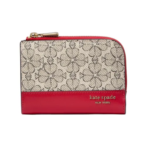 Kate Spade Цветочный дизайн PVC (поливинилхлорид) Кошелек Маленький Женский Розовый Красный