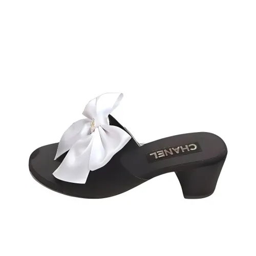 CHANEL Rubber Slide Тапочки Женские Черные