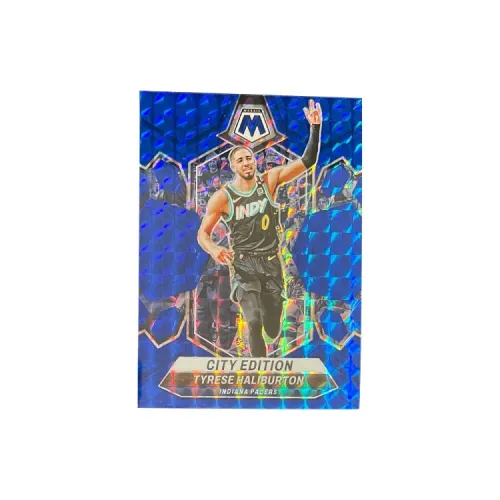 PANINI 2023-24 Mosaic Pacers T.J. Haliburton Синий Mosaic Rarities Звезда Card Card Access Спортивные карты 1 шт