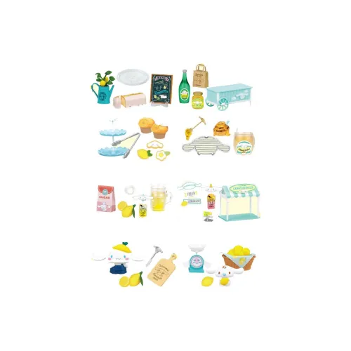 RE MENT Sanrio Characters Cinnamoroll Lemon Water Stand Cinnamoroll Mini Miniature Blind Boxes Full Set OF 8 PIECES RE MENT Sanrio Characters Синнаморолл Лимон Вода Подставка Синнаморолл Мини Фигурки Слепые Коробки Полный Набор OF 8 Штук