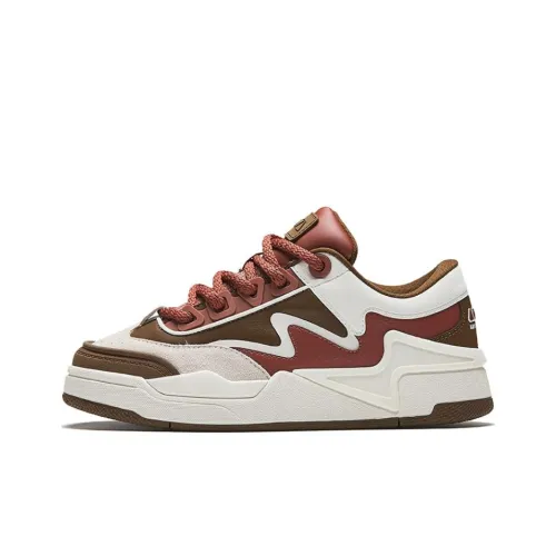 ANTA AOJIE Slip Устойчивый к истиранию Низкий Топ Скейтбординг Кроссовки Женские Белые Красно-коричневые