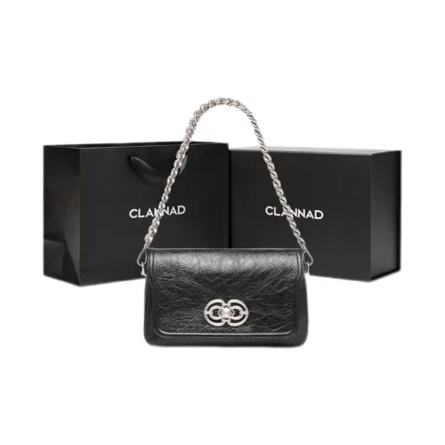 Clannad Сумка через плечо из натуральной коровьей кожи обычная женская черная