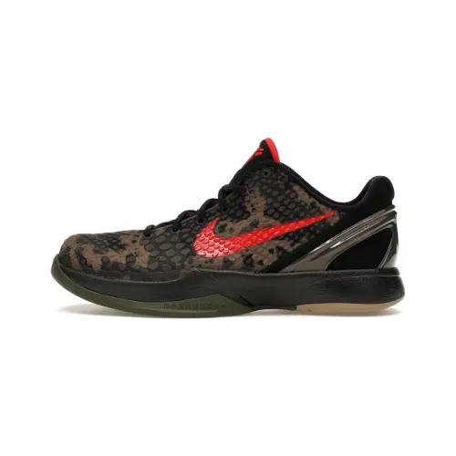 Nike Zoom Kobe 6 Противоскользящий устойчивый к истиранию низкий топ детские баскетбольные кроссовки черный для подростков