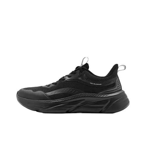 QIAODAN Slip-resistant Abrasion-resistant Low Top Casual Running Shoes Men's Black QIAODAN Противоскользящий Устойчивый к истиранию Низкий Топ Повседневные Беговые Кроссовки Мужские Черные