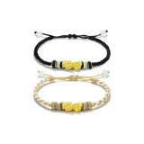 Богатый Цветочный Дизайн Pi Xiu Ручная Вязаная Нить Парный Стиль Позиционирования (Черный+Желтый)