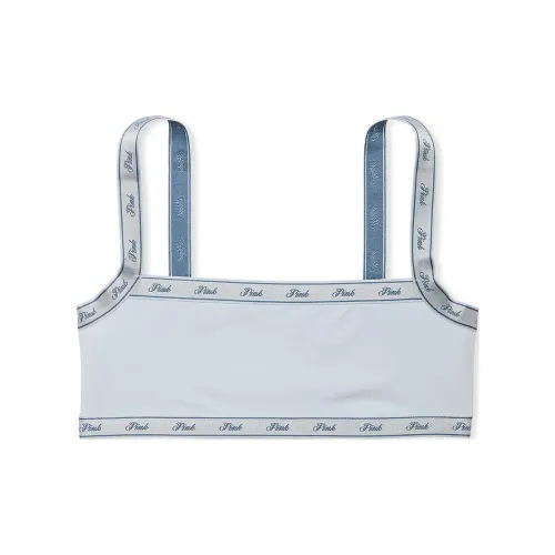 Victoria's Secret Розовый Bralettes Топы Хлопок Логотип Straight Шея Bralette H B Бюстгальтер Женские Гортензия Синий