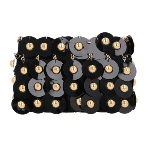 Paco Rabanne Bright Nano Sequins Crossbody Bag Shoulder Bag Women's Black Gold Пако Рабанне Яркий Нано Блестки Сумка через плечо Сумка на плечо Женская Черный и Золото