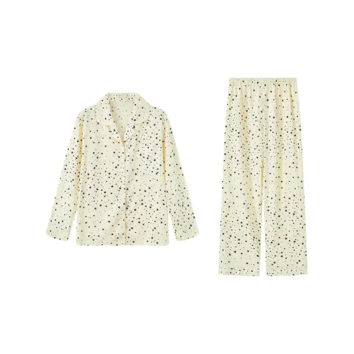 Сон Длинный Sleeved Брюки Кардиган Casual Fashion Домашняя одежда Студенты Спальня Дом Верхняя одежда Готовый Женские Абрикос