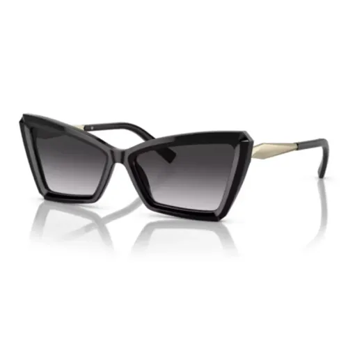 TIFFANY CO. Ацетатные солнцезащитные очки "Кошачий глаз" женские черные