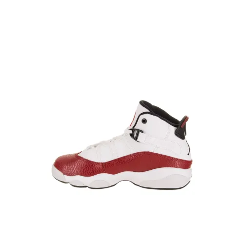 Jordan Air Jordan 6 Кольца Устойчивые к истиранию Высокие Баскетбольные кроссовки для детей Белые Для детей 3-7 лет