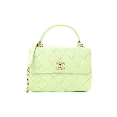 CHANEL Trendy cc Lambskin Сумка через плечо Сумка Маленькая Женская Светло-зеленая