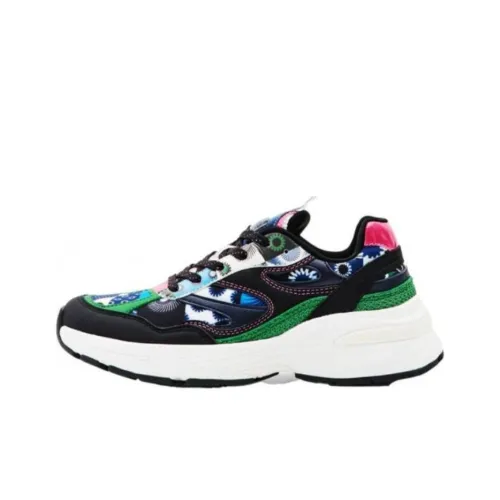 Desigual Повседневный Низкий Топ Черный Зеленый Женский