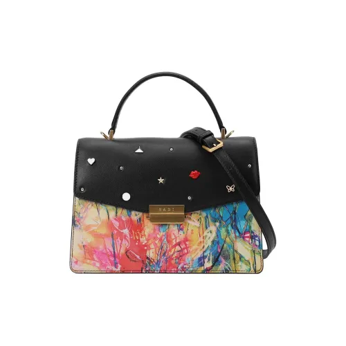 SADI Корова Кожа Плечевая Сумка Стандартная Женская Черная