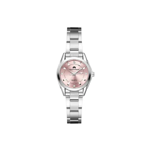 Corriberty Кварцевый механизм стальной ремешок женские часы розовый циферблат