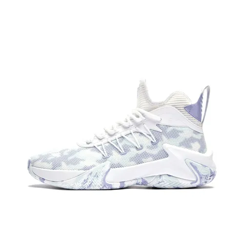 QIAODAN Broken Shadow 1,0 Баскетбольные кроссовки Низкий Топ Jordan Белый Светлая Луна Фиолетовый Мужской