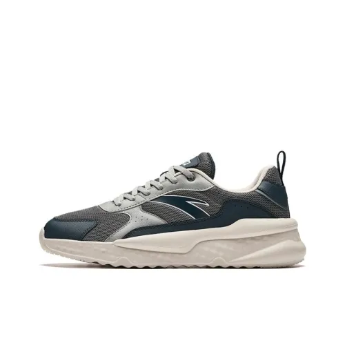 ANTA Unruly Series Slip-resistant Abrasion-resistant Low Top Casual Men's Blue Gray ANTA Unruly Series Противоскользящий Устойчивый к истиранию Низкий Топ Повседневный Мужской Синий Серый