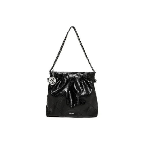 15 MINS Сумка из синтетической кожи с цепочкой сумка через плечо стандартная женская полночный черный