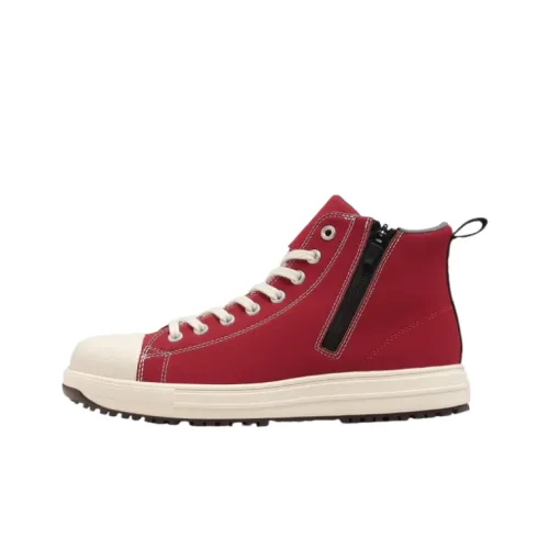 Конверс All Star Slip-Resistant Abrasion-Resistant High Top Skateboard Shoes Unisex Red Конверс All Star противоскользящие устойчивые к истиранию высокие кеды для скейтбординга унисекс красные