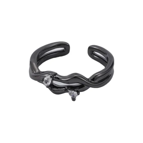 Кольца Vegetarian из меди с цирконом унисекс черный