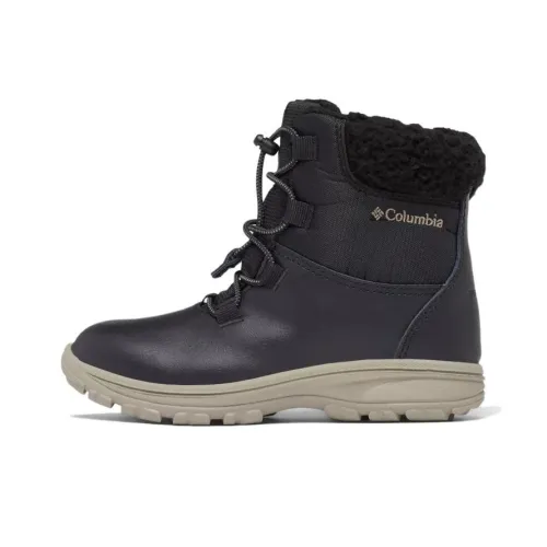 Columbia Slip-Resistant Водонепроницаемый Термальный Crew Детские ботинки Черные Подростки