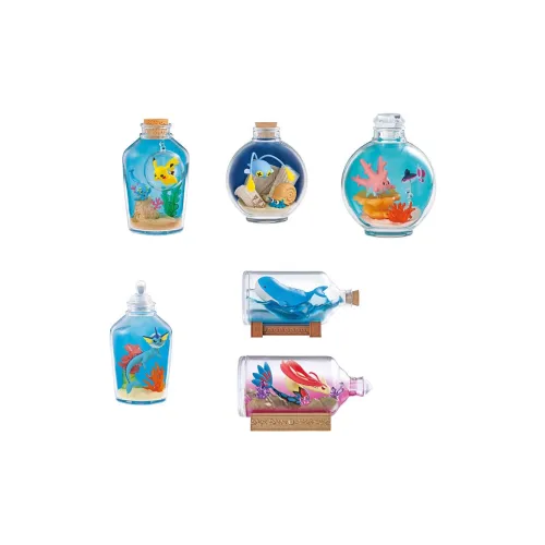 RE MENT Покемон Пляж Встреча Drift Bottle UNDERWATER Сценарий Миниатюрные Слепые Коробки Полный Комплект OF 6 шт