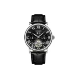 Белый корпус, черный циферблат, черный ремешок