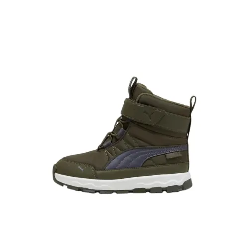 PUMA EVOLVE Детские зимние сапоги Оливково-зеленый Kids