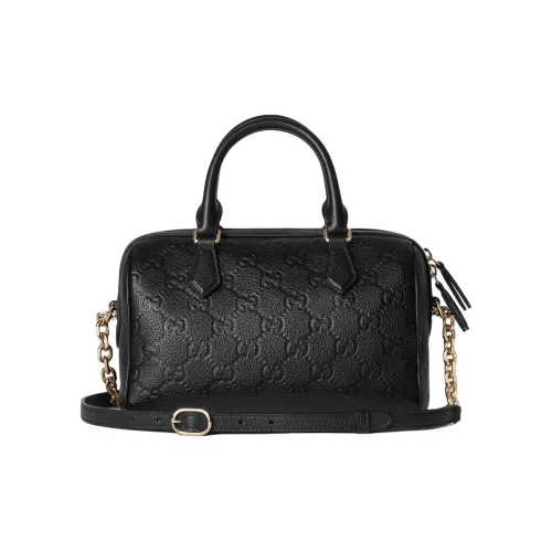 GUCCI GRAIN LEATHER Бостон Сумка через плечо Сумка Маленькая Женская Черная