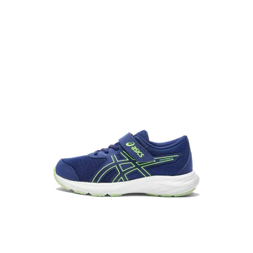 Asics CONTEND 9 Детская беговая обувь Низкий топ Синий Белый Для дошкольников