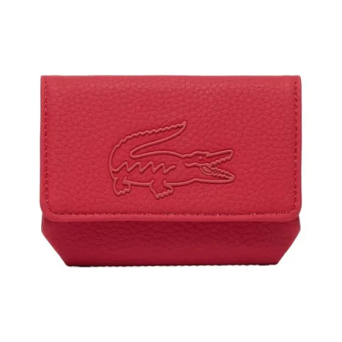 LACOSTE Картхолдер из ПУ (полиуретана) кожи женский красный